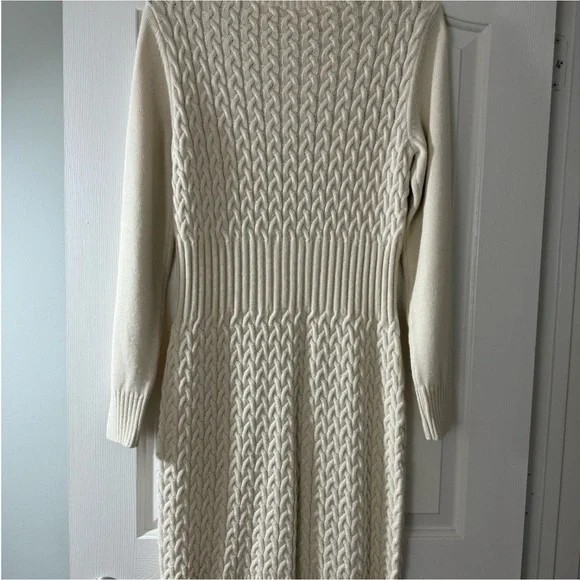 Venus Ivory Cable Knit Sweater Dress (Size L) - Picture 3 of 7